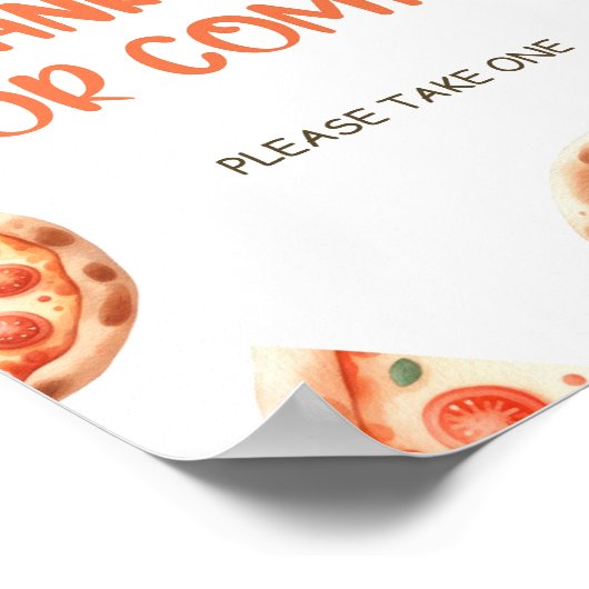 ピザ赤ちゃんシャワーありがとうご来ざいま ポスター (角)