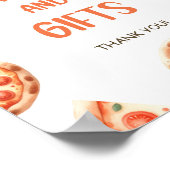 ピザ赤ちゃんシャワーカードとギフトサイン ポスター (角)