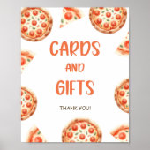 ピザ赤ちゃんシャワーカードとギフトサイン ポスター (正面)