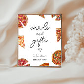 ピザ赤ちゃんシャワーカードとギフトサイン ポスター