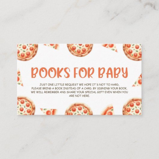 ピザ赤ちゃんシャワーベビー エンクロージャーカード (正面)