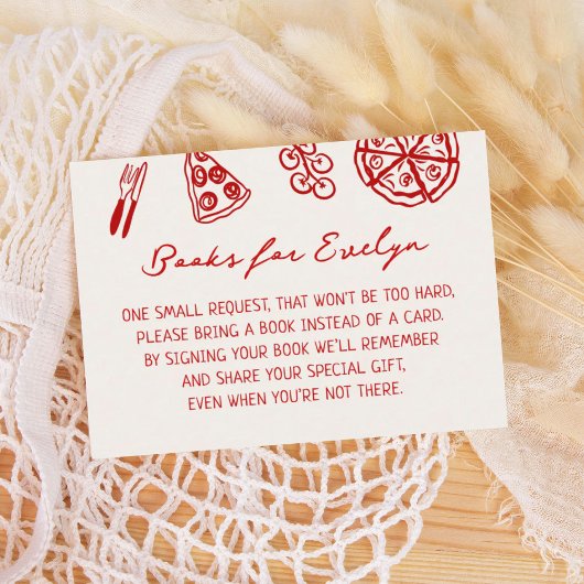 ピザ赤ちゃんシャワー予約リクエスト エンクロージャーカード