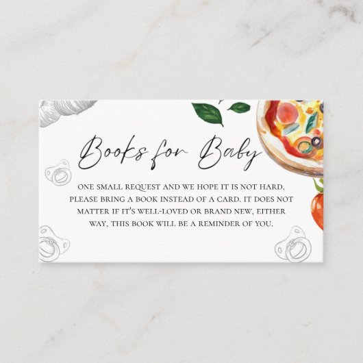 ピザ赤ちゃんシャワー予約リクエスト エンクロージャーカード (正面)
