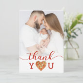 ピザ赤ちゃんシャワー写真サンキューカード-おもしろい共同 サンキューカード (スタンド正面)