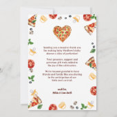 ピザ赤ちゃんシャワー写真サンキューカード-おもしろい共同 サンキューカード (裏面)