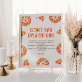 ピザ赤ちゃんシャワー男の子と女の子のサインを言わない ポスター