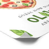 ピザ赤ちゃんシャワー – オリーブの数を推測 ポスター (角)