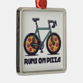 ピザ走の自転車 メタルオーナメント (右)