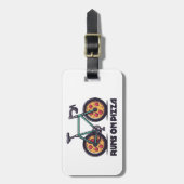 ピザ走の自転車 ラゲッジタグ (正面縦)