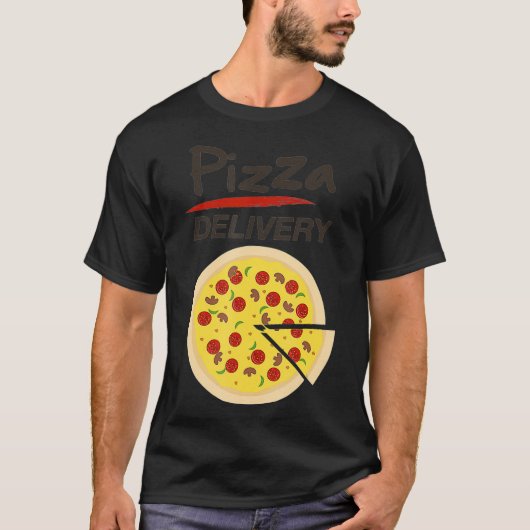 ピザ配信おもしろい簡単DIYハロウィーンのコスチューム私 Tシャツ (正面)