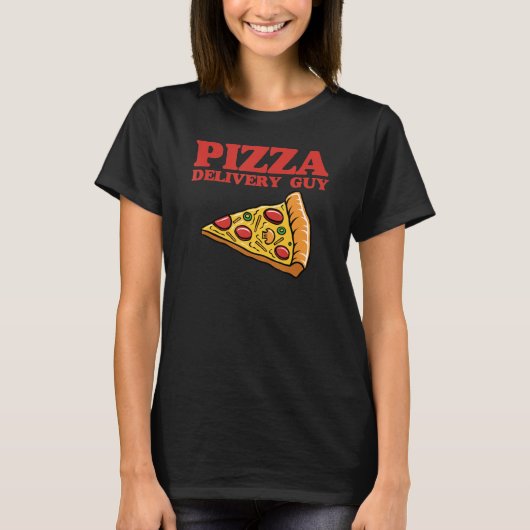 ピザ配達ガイおもしろいピザ愛好家の食品ギフト Tシャツ (正面)