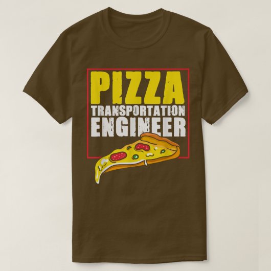 ピザ配達ガイ技術者 Tシャツ (デザイン正面)