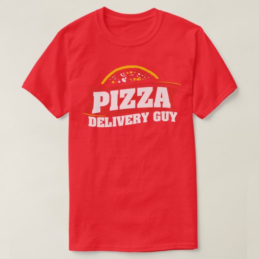 ピザ配達ガイ食べズのピザイタリアンフード恋人 Tシャツ (デザイン正面)