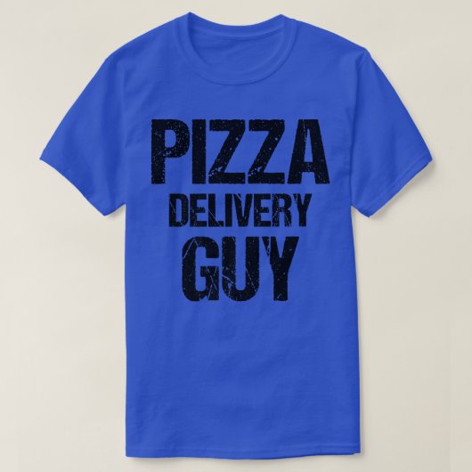 ピザ配達ガイ食べズのピザイタリアンフード恋人 Tシャツ (デザイン正面)