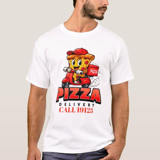 🍕ピザ配達チームユニフォームスタッフ🚚 Tシャツ (正面)