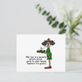 ピザ配達ユーモア ポストカード (スタンド正面)