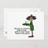 ピザ配達ユーモア ポストカード (正面/裏面)