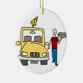 ピザ配達運転者 セラミックオーナメント (右)