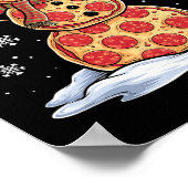 ピザ雪だるま – サンタハット – クリスマスピザパーティー ポスター (角)