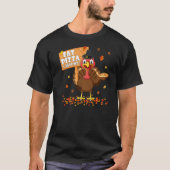 ピザ食べとトルコ救大人ビーガンキッズThanksgiv Tシャツ (正面)