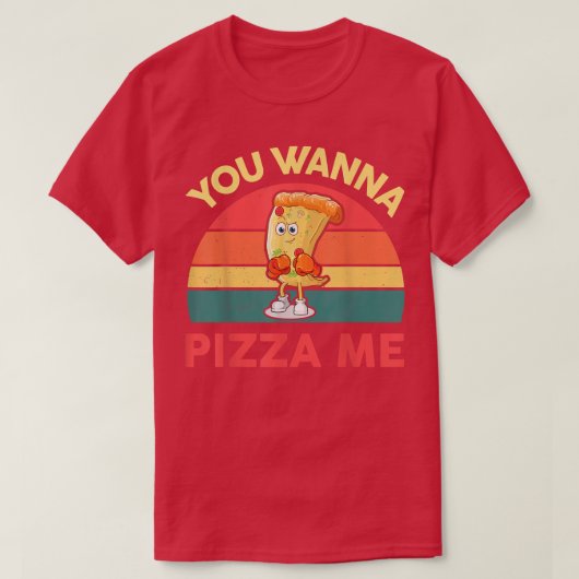 ピザ食べ物の好きおもしろいにイタリアンピザ Tシャツ (デザイン正面)