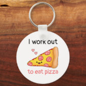 ピザ食べ キーホルダー (正面)