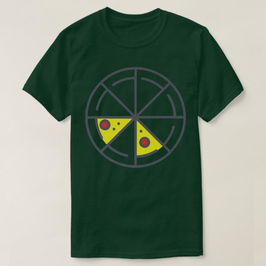 ピザ2スライスチーズペペロおもしろいーニGeometric Fo Tシャツ (デザイン正面)