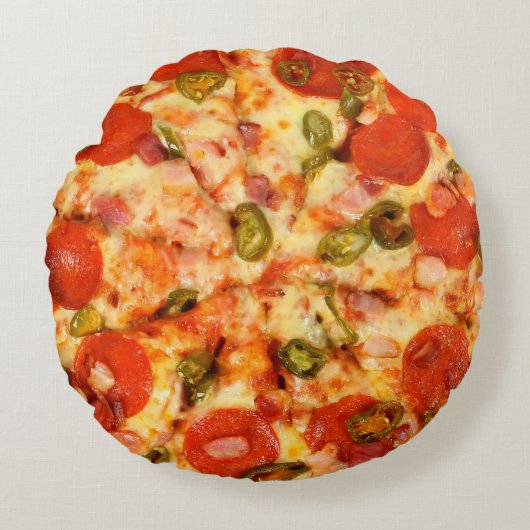 ピザ2装飾用クッション ラウンドクッション (正面)