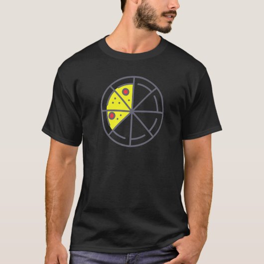 ピザ3スライスのチーズペローニ幾何学食品 Tシャツ (正面)