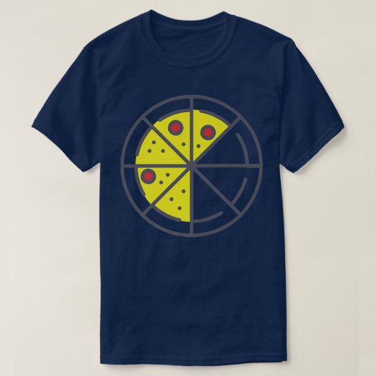 ピザ5スライスチーズペペロおもしろいーニGeometric Fo Tシャツ (デザイン正面)