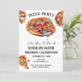 ピザ60th誕生日パーティーの招待状 招待状 (スタンド正面)