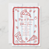 ピザ&おしゃれなスケッチドードルボーイベビーシャワー 招待状 (正面)