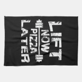 、ピザ-おもしろいな体育館のトレーニング後で今持ち上げて下さい キッチンタオル (横)