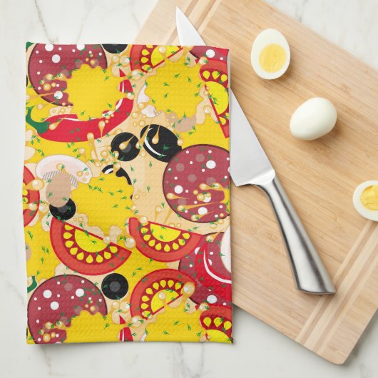 ピザ キッチンタオル (四つ折り)