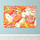 ピザ キャンバスプリント (インサイチュ (ウッドフロア))