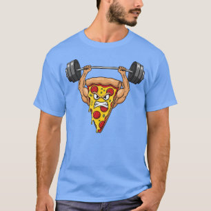 ピザ+サラミ+フィットネス+ダンベル+ウェイト+筋力+トレーニング Tシャツ