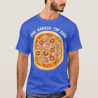 「ピザ・ザ・サークル・オブ・ライフ」ピザ好きのユーモアあふれるフーディー2 Tシャツ