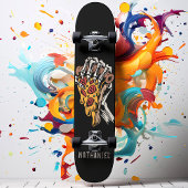 ピザ スケルトン ハンド 名前入り スケートボード