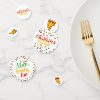 ピザ、スライス誕生日おもしろい、かわいい コンフェッティ