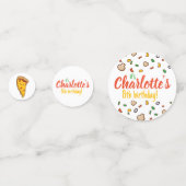 ピザ、スライス誕生日おもしろい、かわいい コンフェッティ (正面)