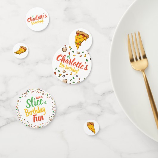 ピザ、スライス誕生日おもしろい、かわいい コンフェッティ (グループ)