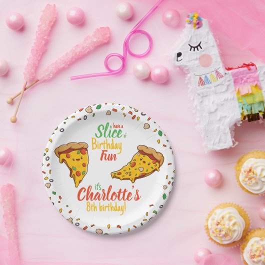 ピザ、スライス誕生日おもしろい、かわいい ペーパープレート (パーティー)