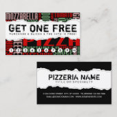 ピザ+スライス1枚無料 ロイヤリティカード (正面/裏面)