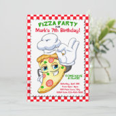 ピザ スライス ピザ 誕生日パーティー 招待状 (スタンド正面)