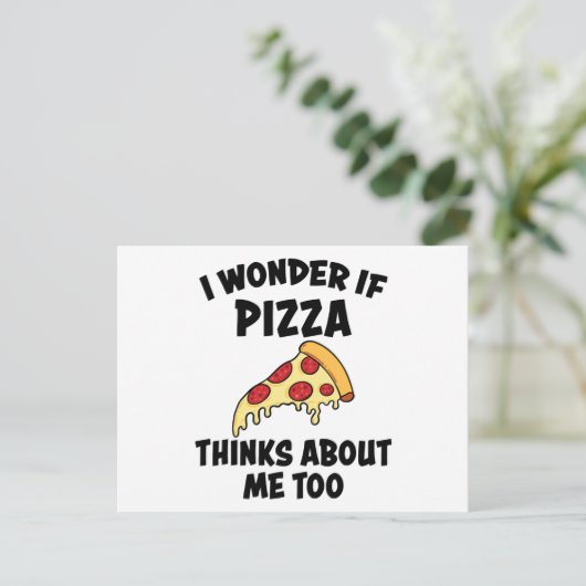 ピザ スライス ピザ 面白いフレーズ ファストフード ギフト ポストカード (スタンド正面)