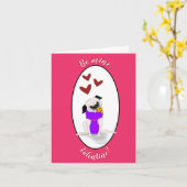 ピザ・パグ：バレンタイン・ラブ ハート型折り紙グリーティングカード カード (黄色い花)