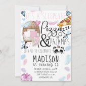 ピザ&パジャマススリーポバーバースデーパーティー 招待状 (正面)