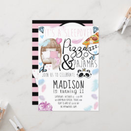 ピザ&パジャマススリーポバーバースデーパーティー 招待状