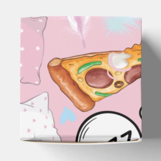 ピザ&パジャマススリーポバー誕生日 パーソナライズされた フェイバーボックス (上部)