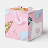 ピザ&パジャマススリーポバー誕生日 パーソナライズされた フェイバーボックス (裏面サイド)